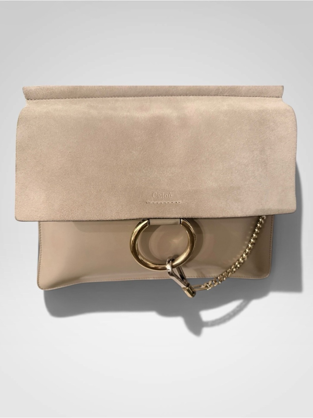 Pre-owned Chloé Suede/Leather Faye Bag in Beige